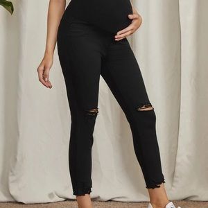 NEW XL SHEIN Maternity Ripped black Jeans